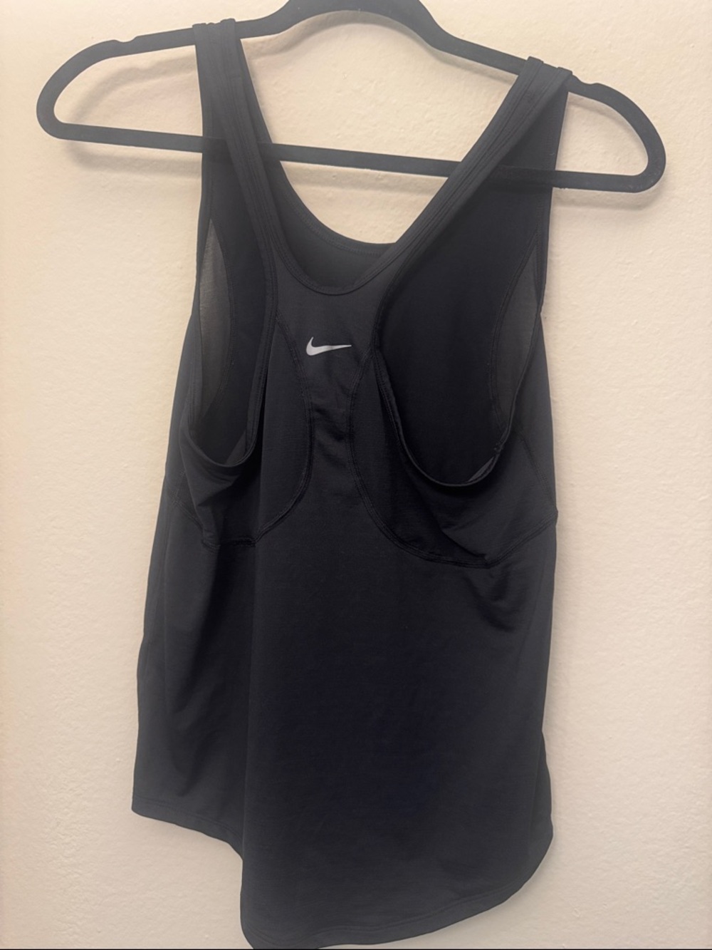 Nike Black Racerback Training Tank with White Swoosh